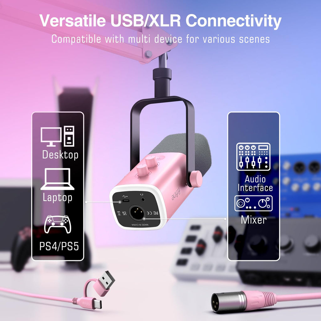 FIFINE AmpliGame AM8T XLR/USB Gaming Microphone Kit – 3 Colors - Flex Gamingproduct_type