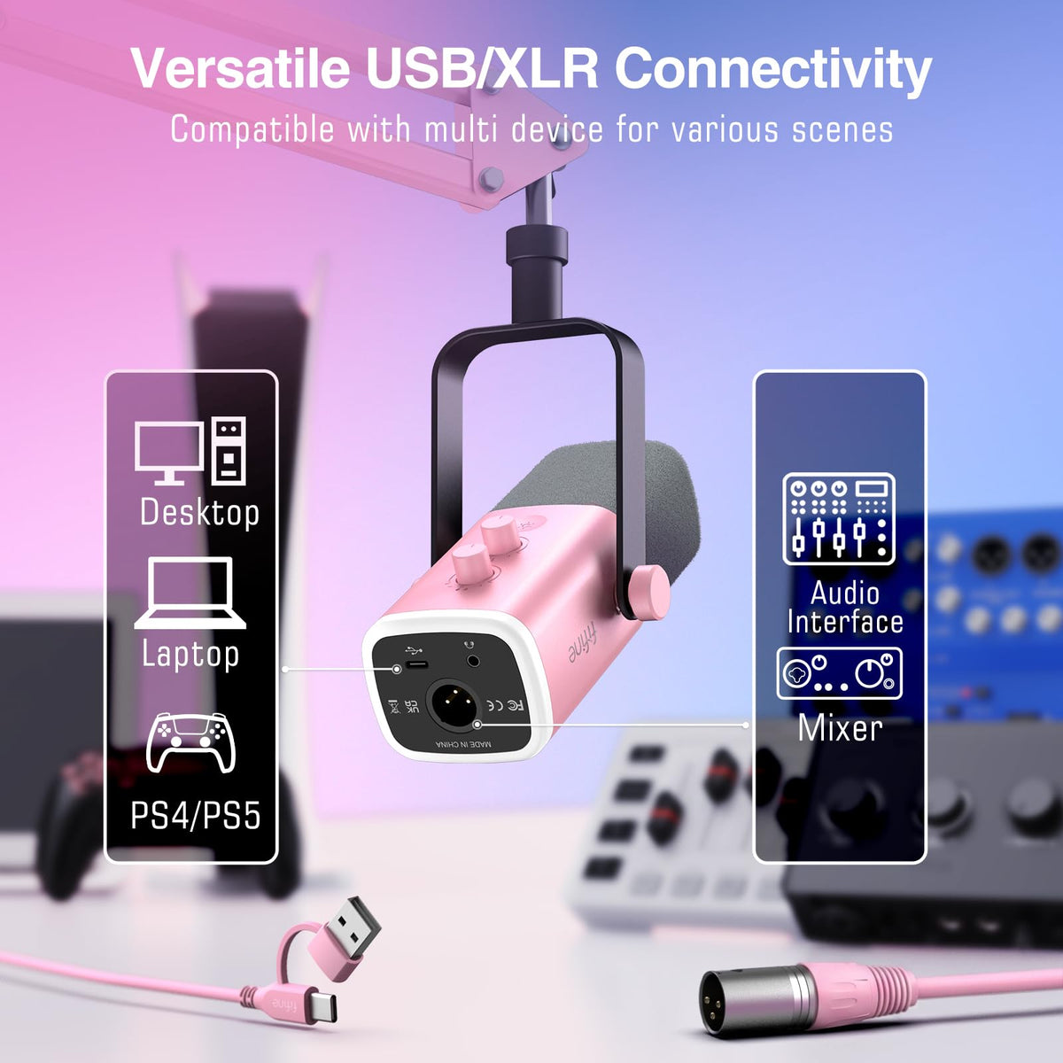 FIFINE AmpliGame AM8T XLR/USB Gaming Microphone Kit – 3 Colors - Flex Gamingproduct_type