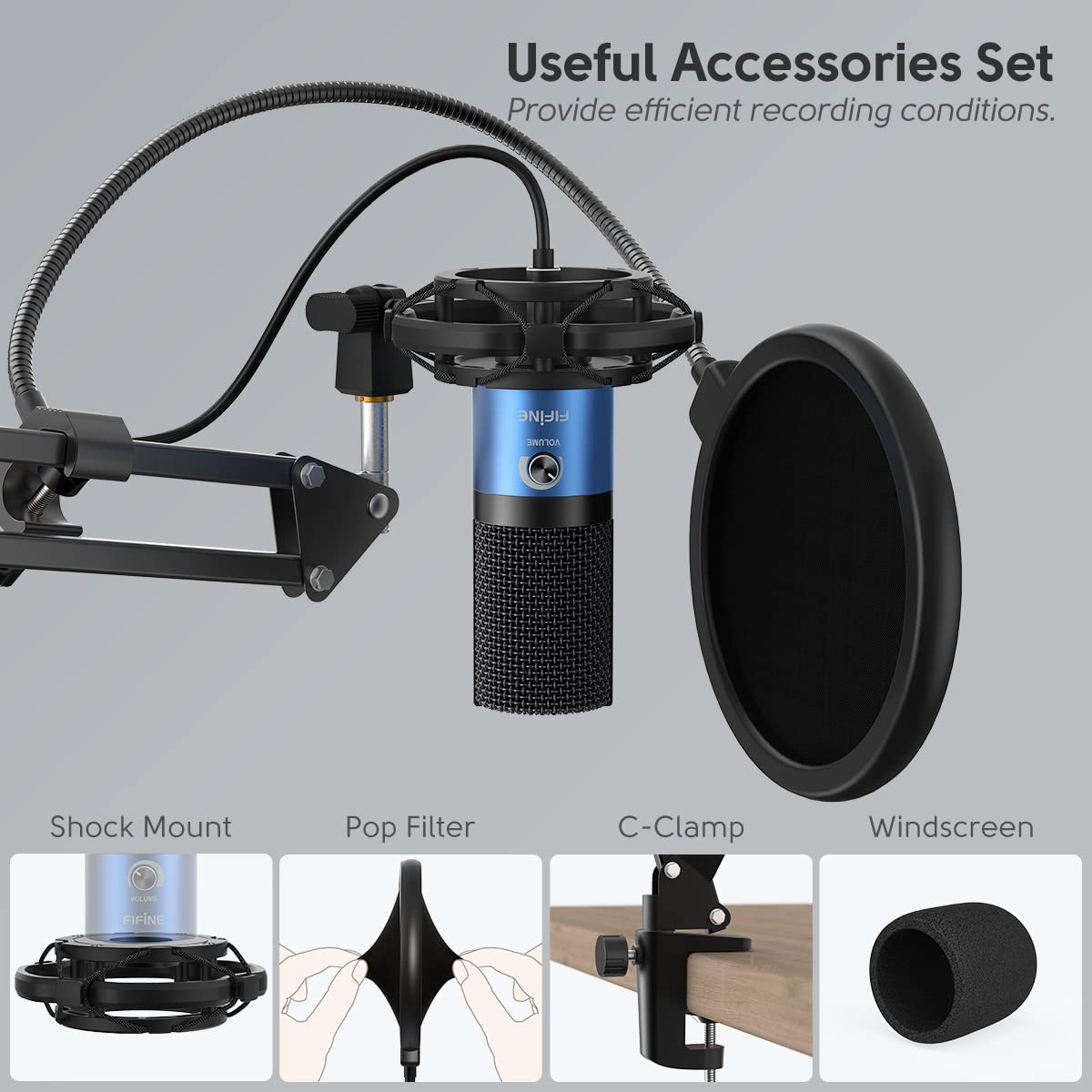 FIFINE T669 Studio Condenser USB Microphone Kit – 5 Colors - Flex Gamingproduct_type