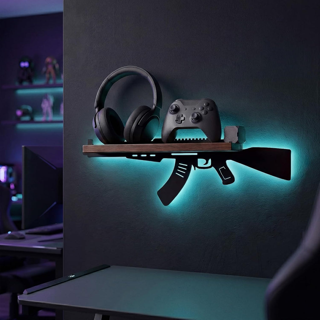 FNYDOX Gun-Shaped LED Floating Shelf Gaming Room Decor – 3 Styles - Flex Gamingproduct_type