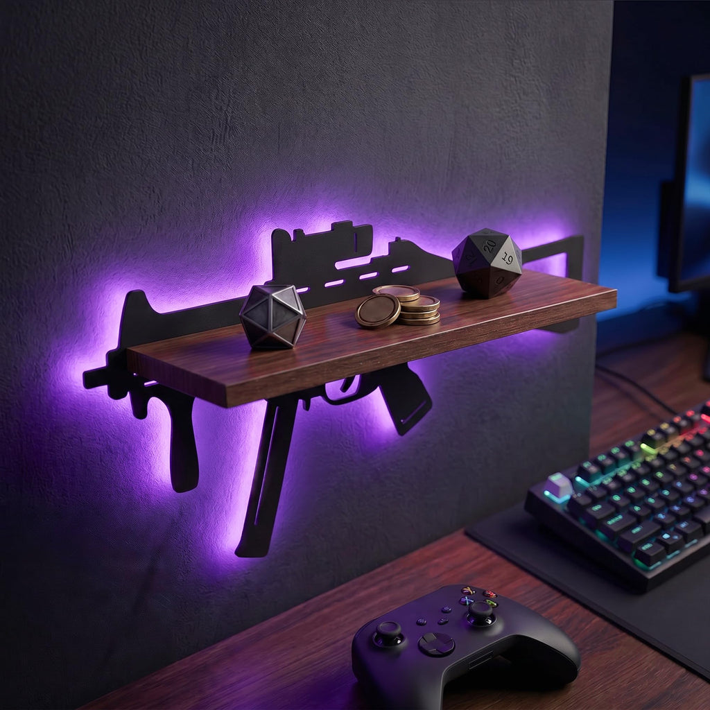 FNYDOX Gun-Shaped LED Floating Shelf Gaming Room Decor – 3 Styles - Flex Gamingproduct_type