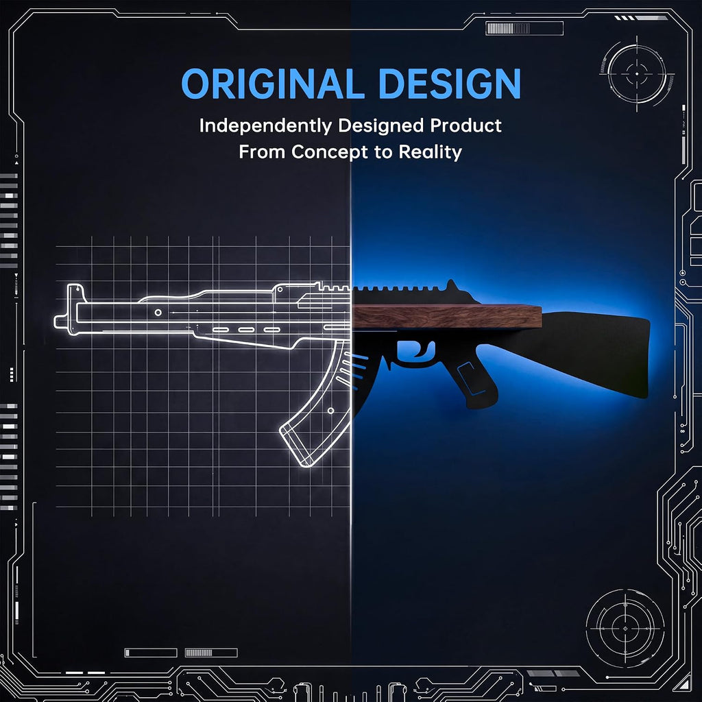 FNYDOX Gun-Shaped LED Floating Shelf Gaming Room Decor – 3 Styles - Flex Gamingproduct_type