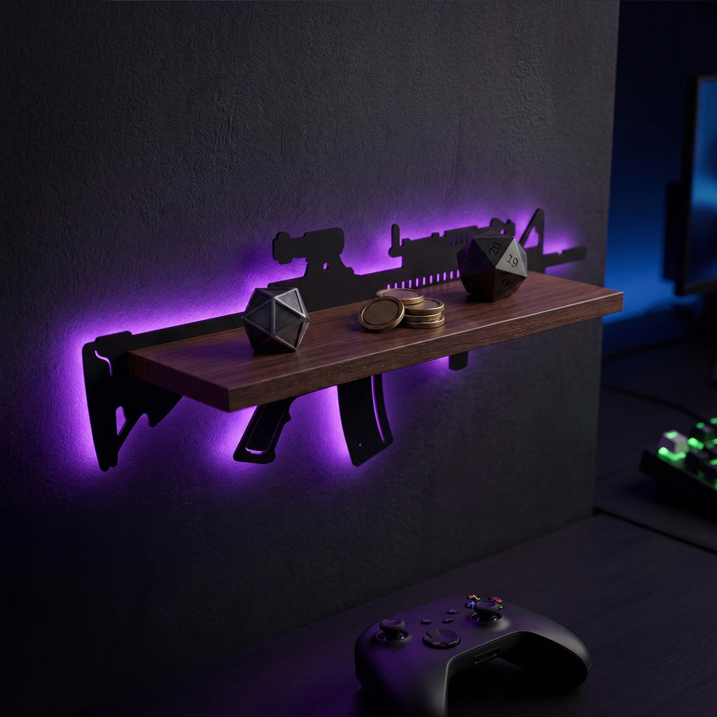FNYDOX Gun-Shaped LED Floating Shelf Gaming Room Decor – 3 Styles - Flex Gamingproduct_type