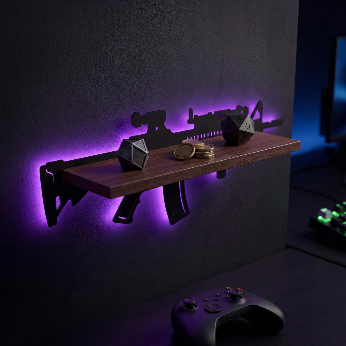FNYDOX Gun-Shaped LED Floating Shelf Gaming Room Decor – 3 Styles - Flex Gamingproduct_type