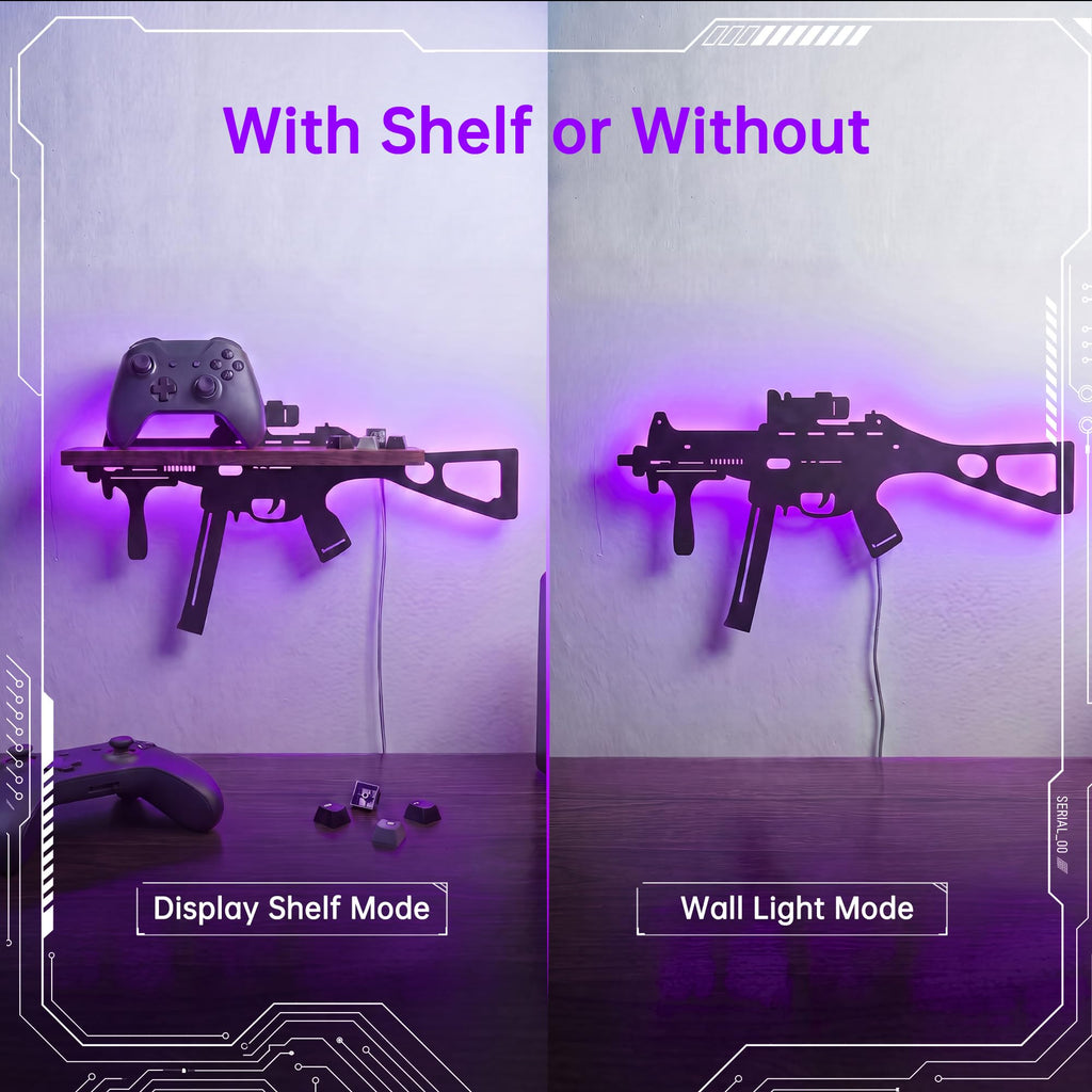 FNYDOX Gun-Shaped LED Floating Shelf Gaming Room Decor – 3 Styles - Flex Gamingproduct_type
