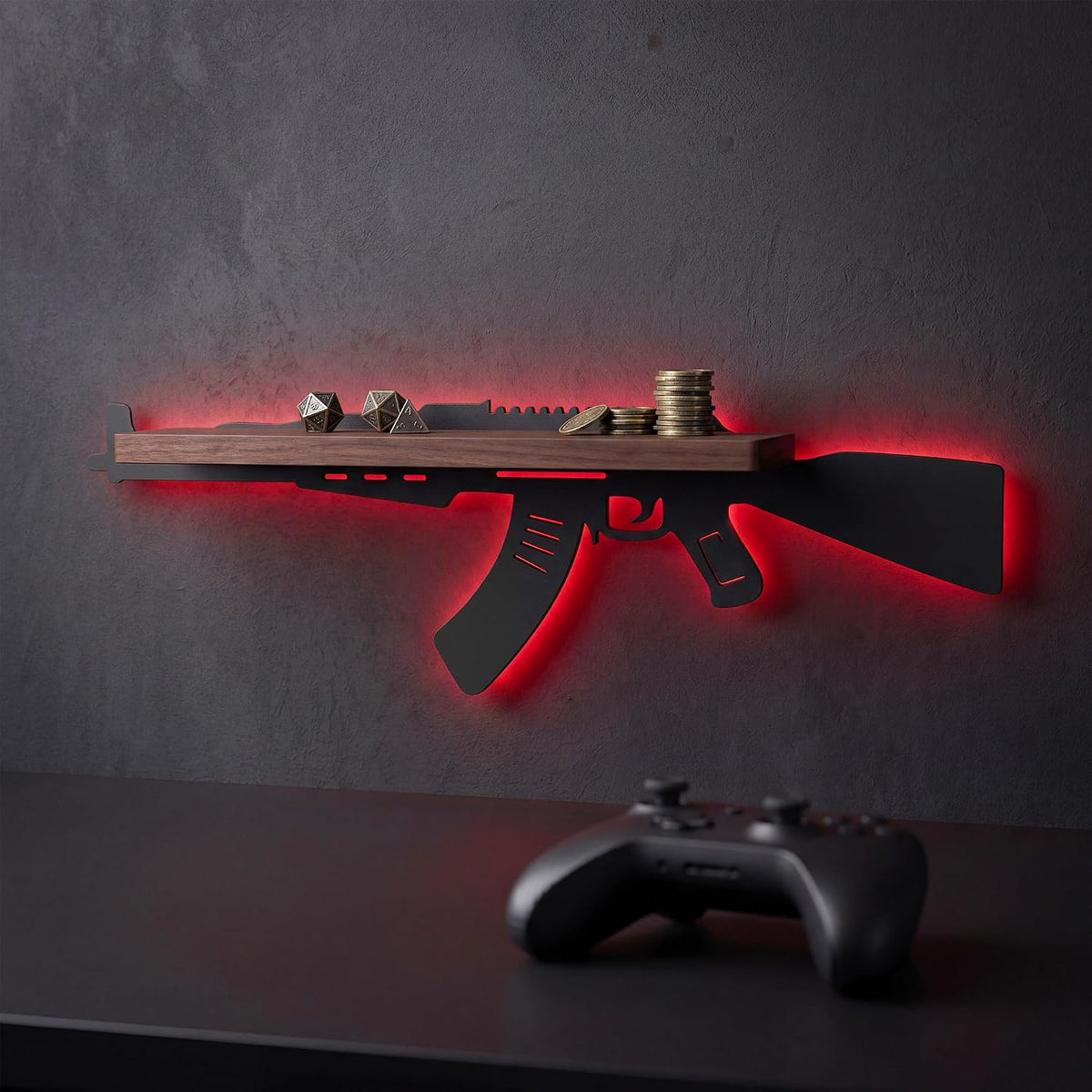 FNYDOX Gun-Shaped LED Floating Shelf Gaming Room Decor – 3 Styles - Flex Gamingproduct_type