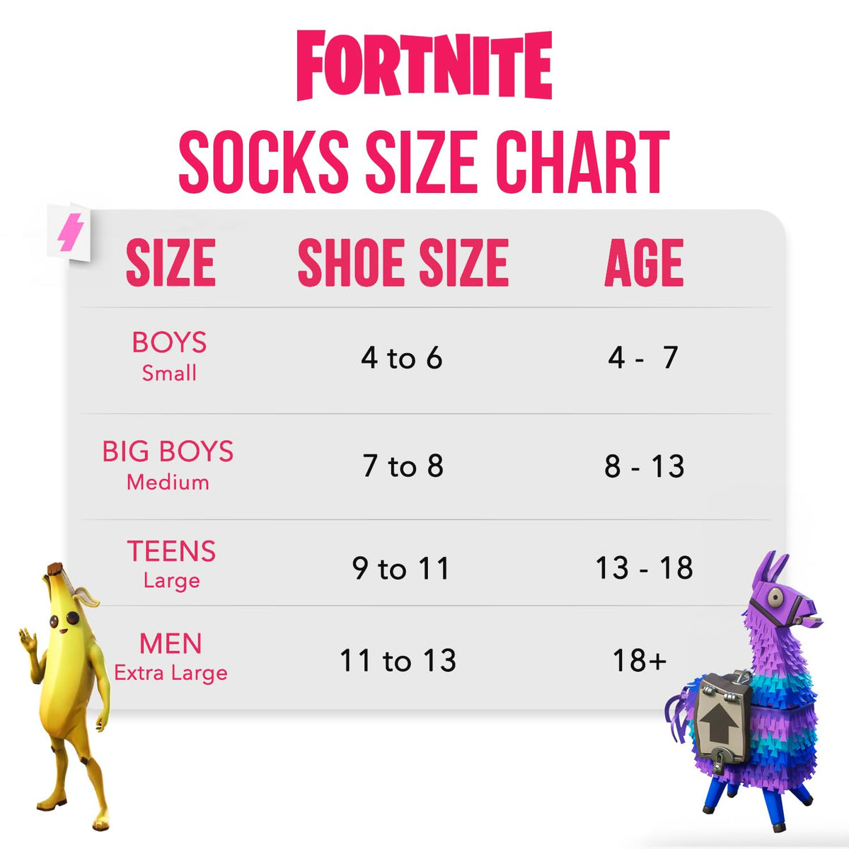 Fortnite High Socks 6-Pack – 2 Sizes & 5 Styles - Flex Gamingproduct_type