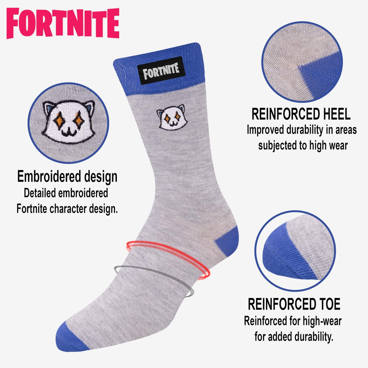 Fortnite High Socks 6-Pack – 2 Sizes & 5 Styles - Flex Gamingproduct_type