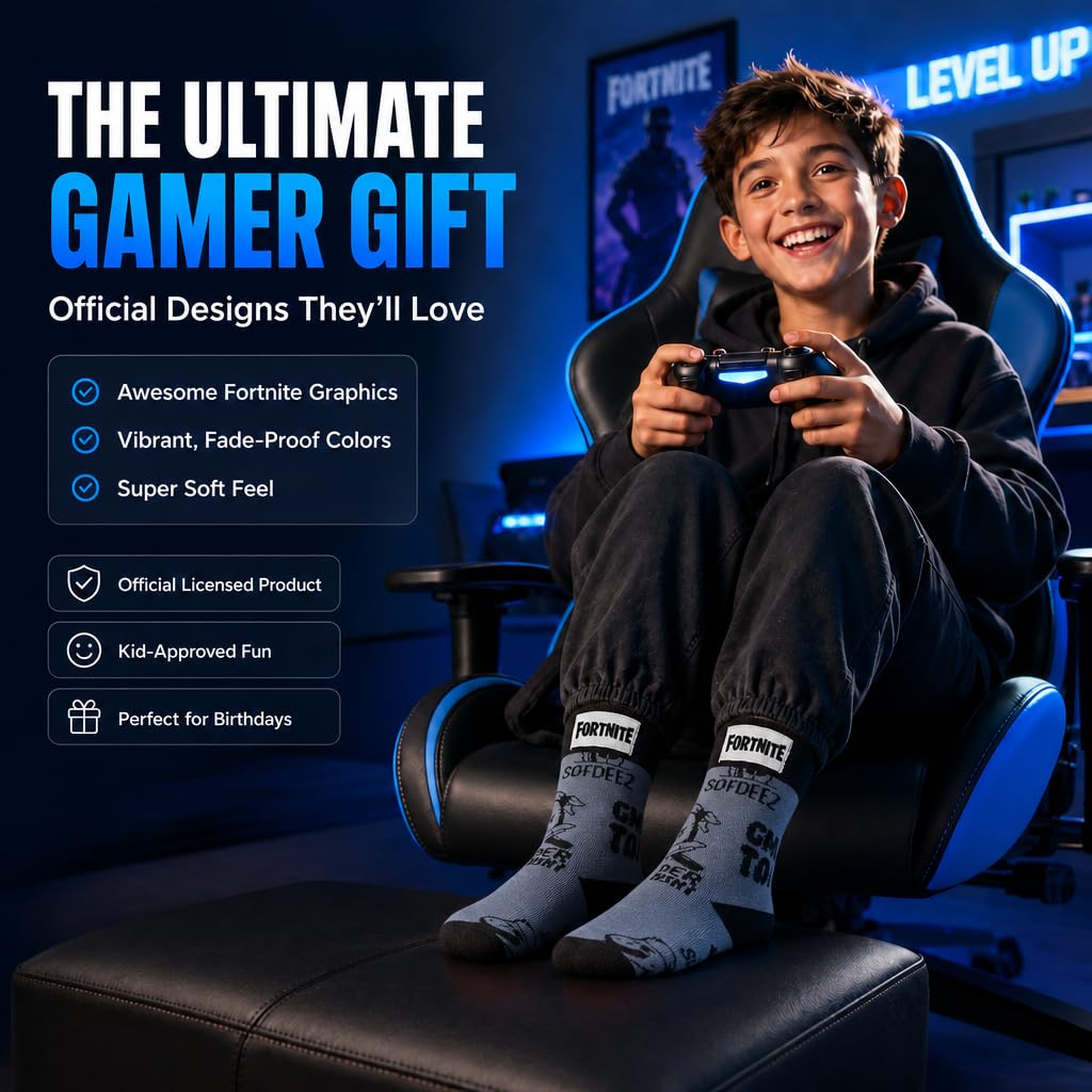 Fortnite High Socks 6-Pack – 2 Sizes & 5 Styles - Flex Gamingproduct_type