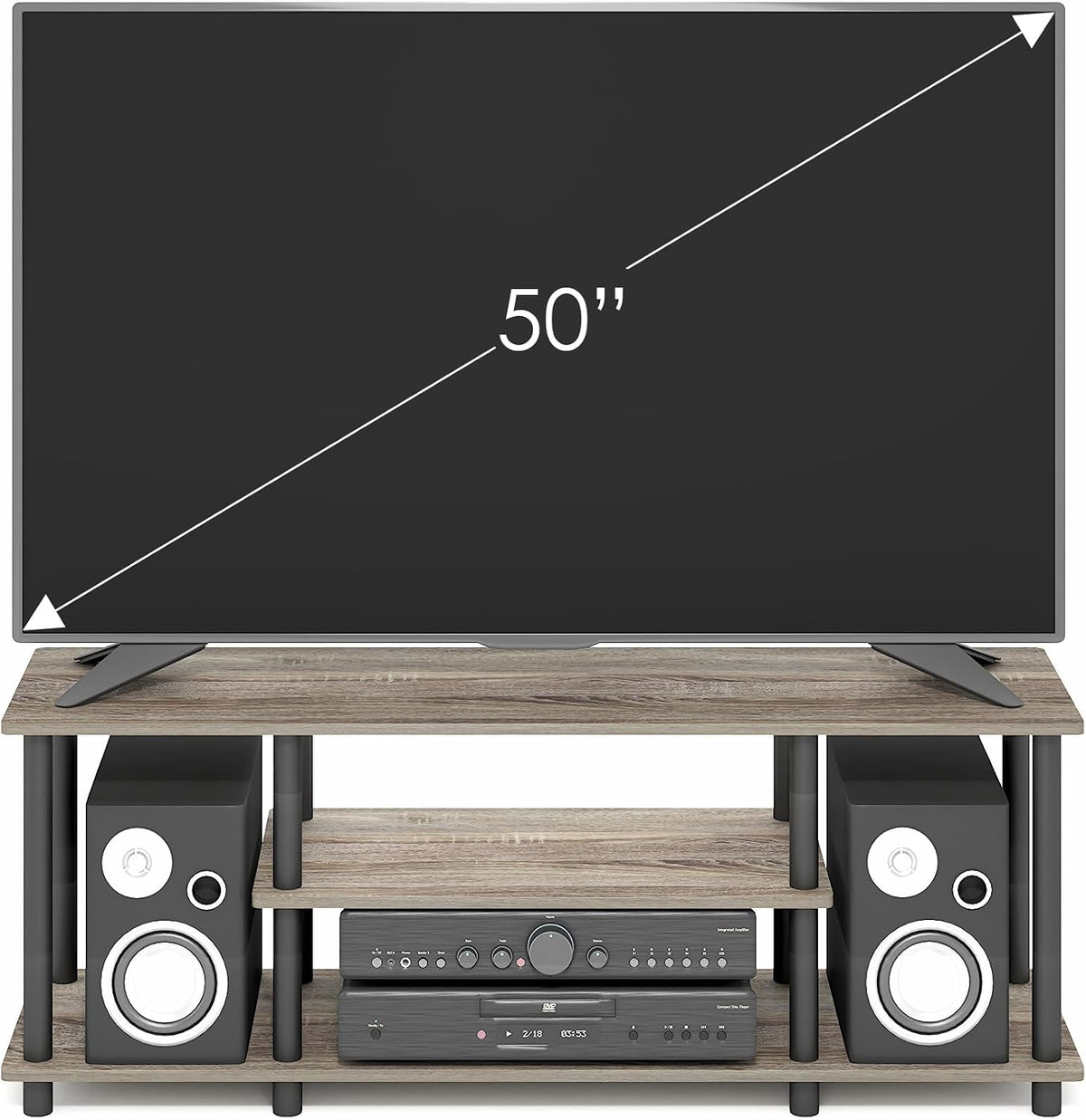 Furinno Turn-N-Tube Toolless 3-Tier TV Stand for 50" TV – 8 Colors - Flex Gamingproduct_type
