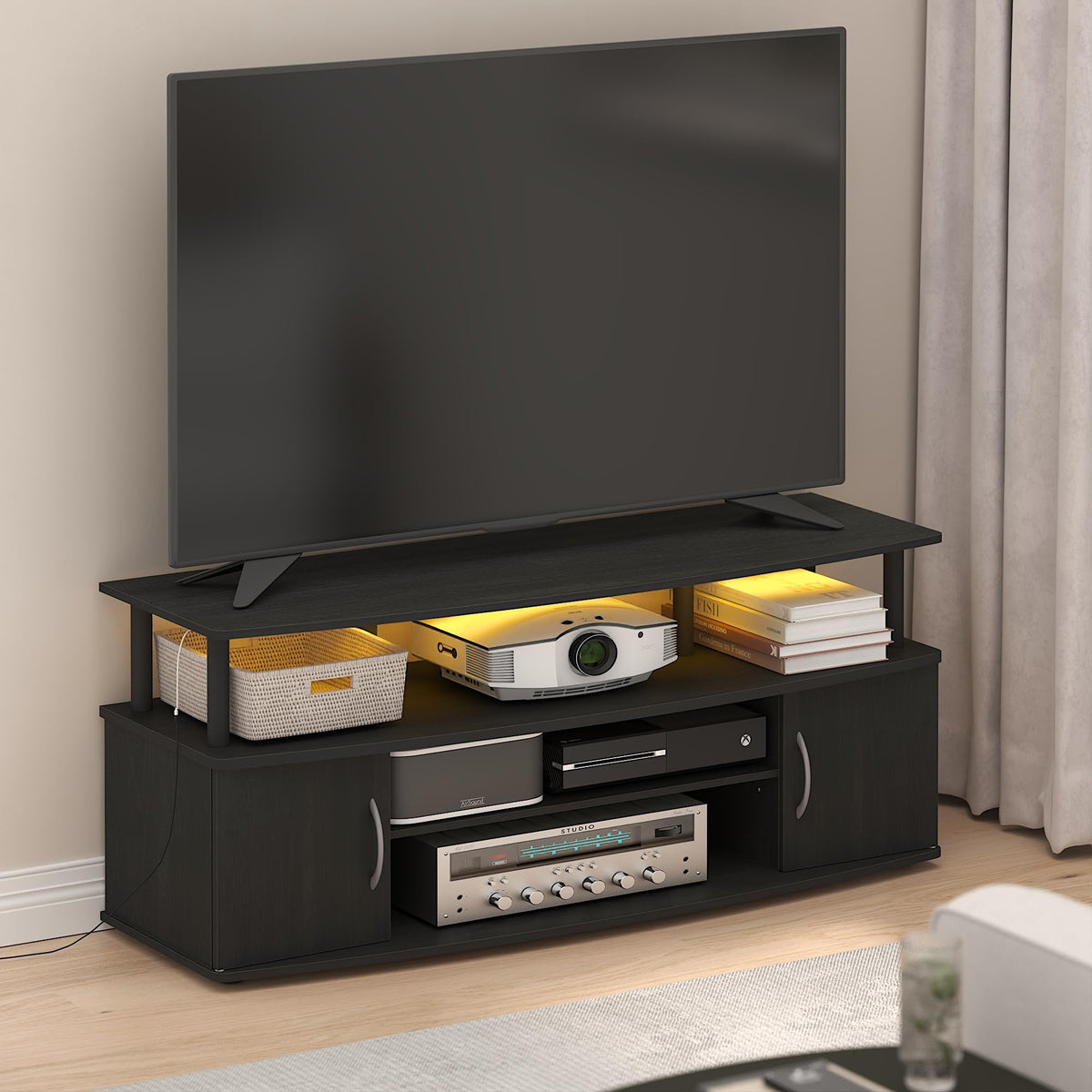 Furinno Turn-N-Tube Toolless 3-Tier TV Stand for 50" TV – 8 Colors - Flex Gamingproduct_type