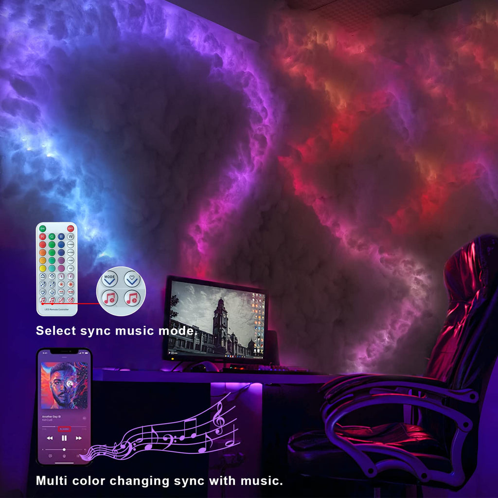 Fusehome 3D Cotton Thundercloud RGB LED Light – 2 Sizes - Flex Gamingproduct_type