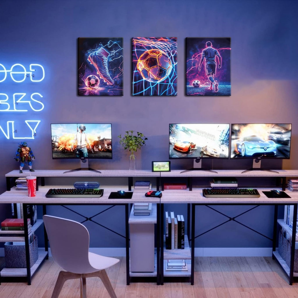 Game Room Decor Posters Set of 3 – Neon Gaming Wall Art – 2 Sizes & 10 Designs - Flex Gamingproduct_type
