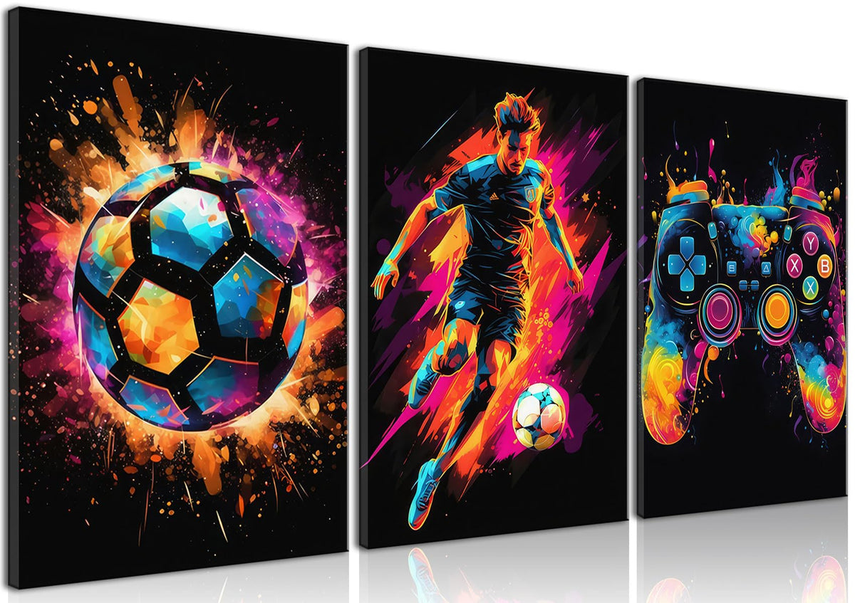 Game Room Decor Posters Set of 3 – Neon Gaming Wall Art – 2 Sizes & 10 Designs - Flex Gamingproduct_type