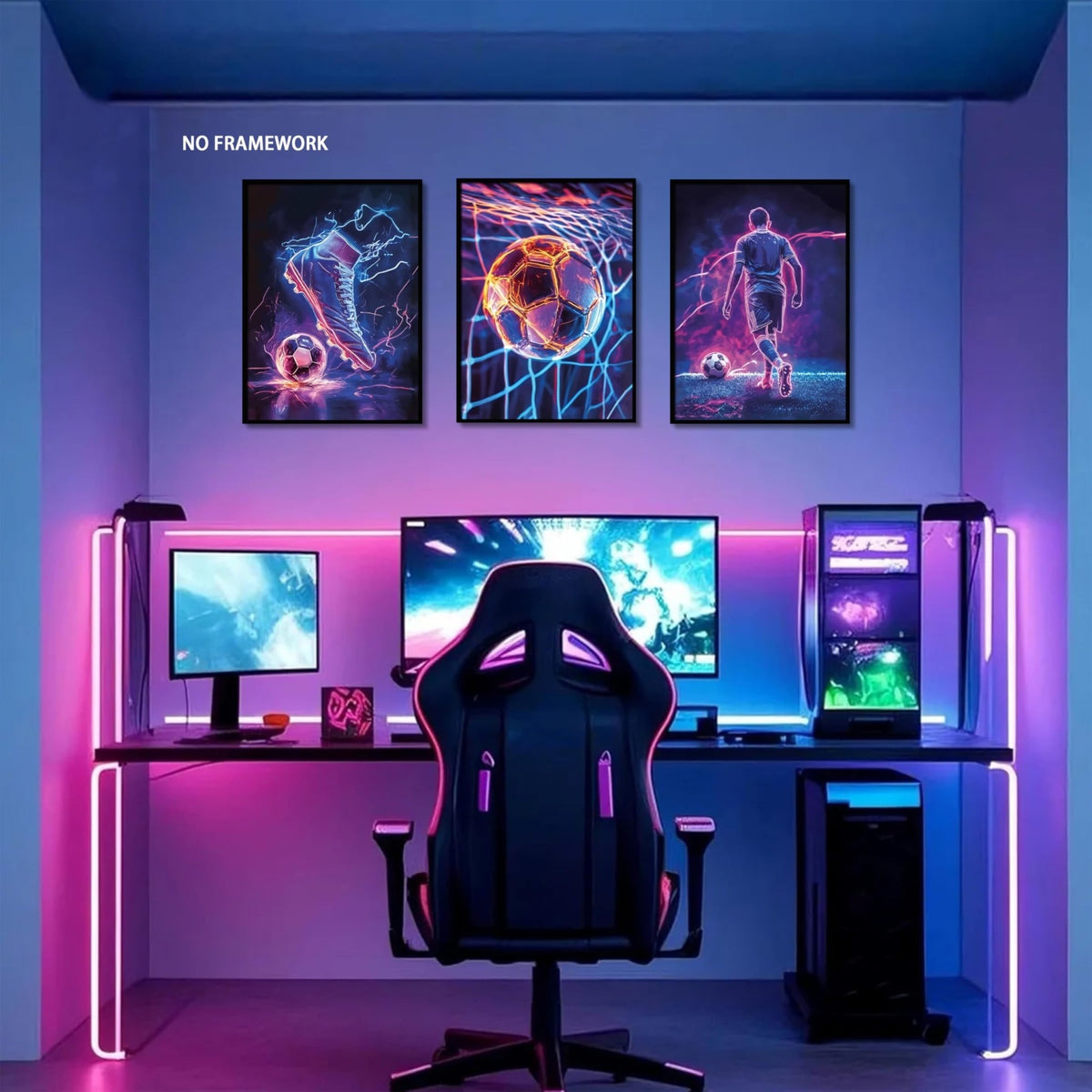 Game Room Decor Posters Set of 3 – Neon Gaming Wall Art – 2 Sizes & 10 Designs - Flex Gamingproduct_type
