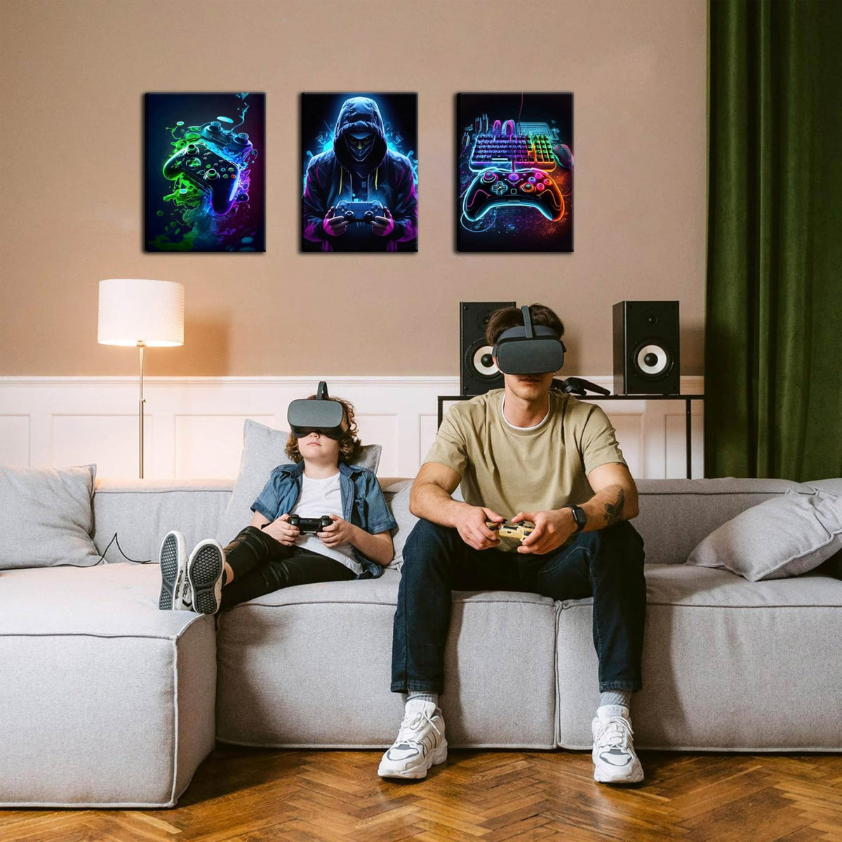 Game Room Decor Posters Set of 3 – Neon Gaming Wall Art – 2 Sizes & 10 Designs - Flex Gamingproduct_type
