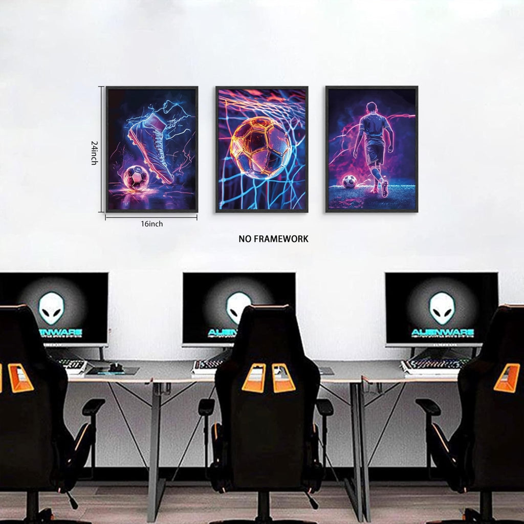Game Room Decor Posters Set of 3 – Neon Gaming Wall Art – 2 Sizes & 10 Designs - Flex Gamingproduct_type