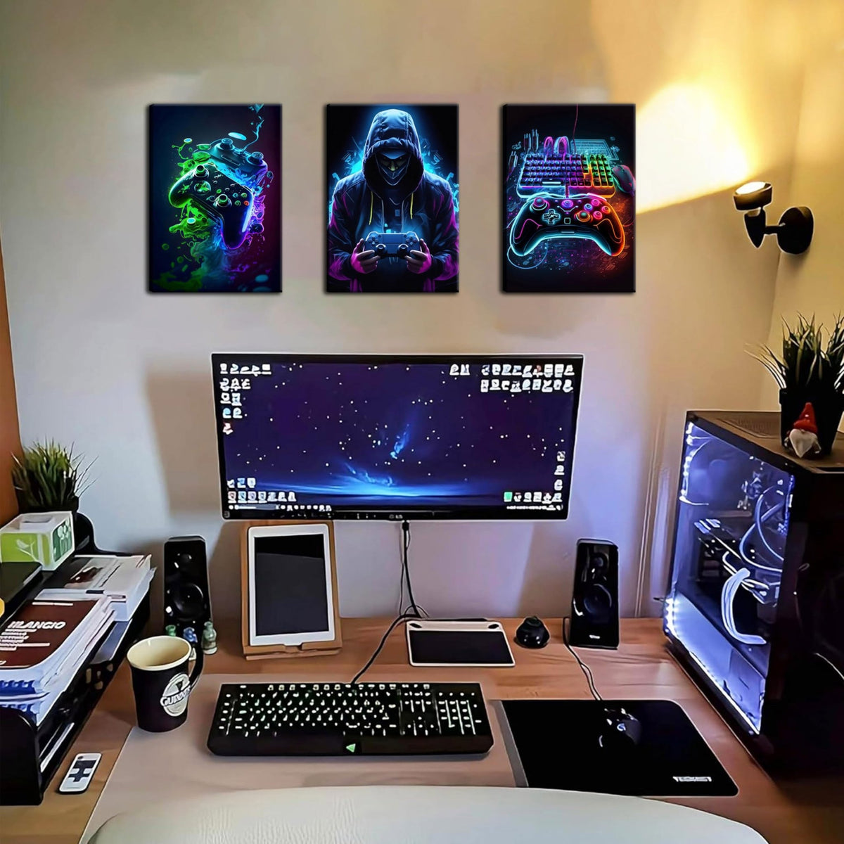 Game Room Decor Posters Set of 3 – Neon Gaming Wall Art – 2 Sizes & 10 Designs - Flex Gamingproduct_type