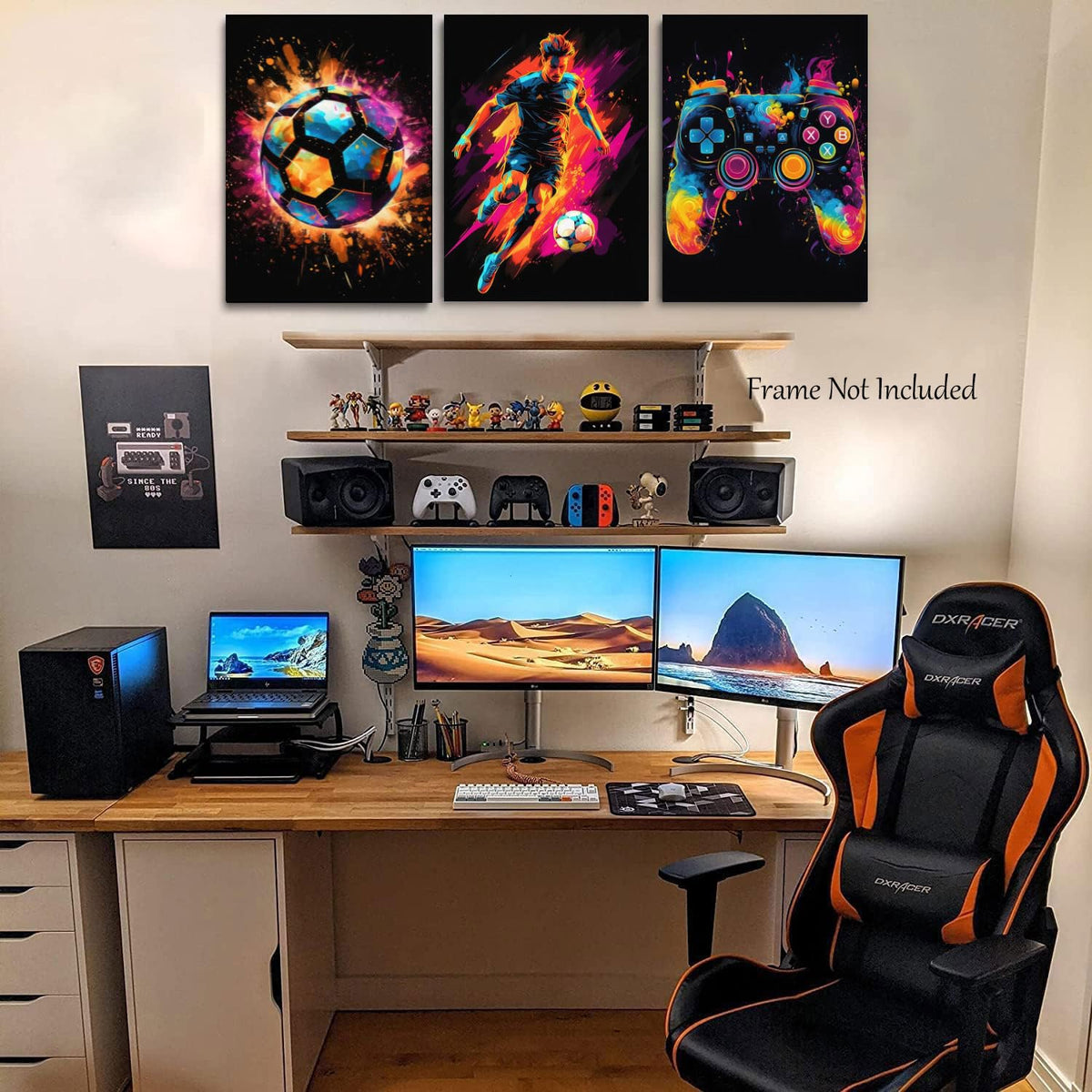 Game Room Decor Posters Set of 3 – Neon Gaming Wall Art – 2 Sizes & 10 Designs - Flex Gamingproduct_type