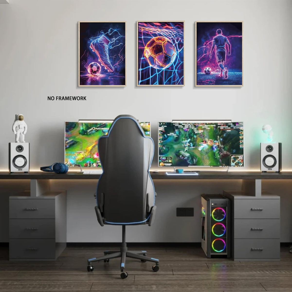Game Room Decor Posters Set of 3 – Neon Gaming Wall Art – 2 Sizes & 10 Designs - Flex Gamingproduct_type