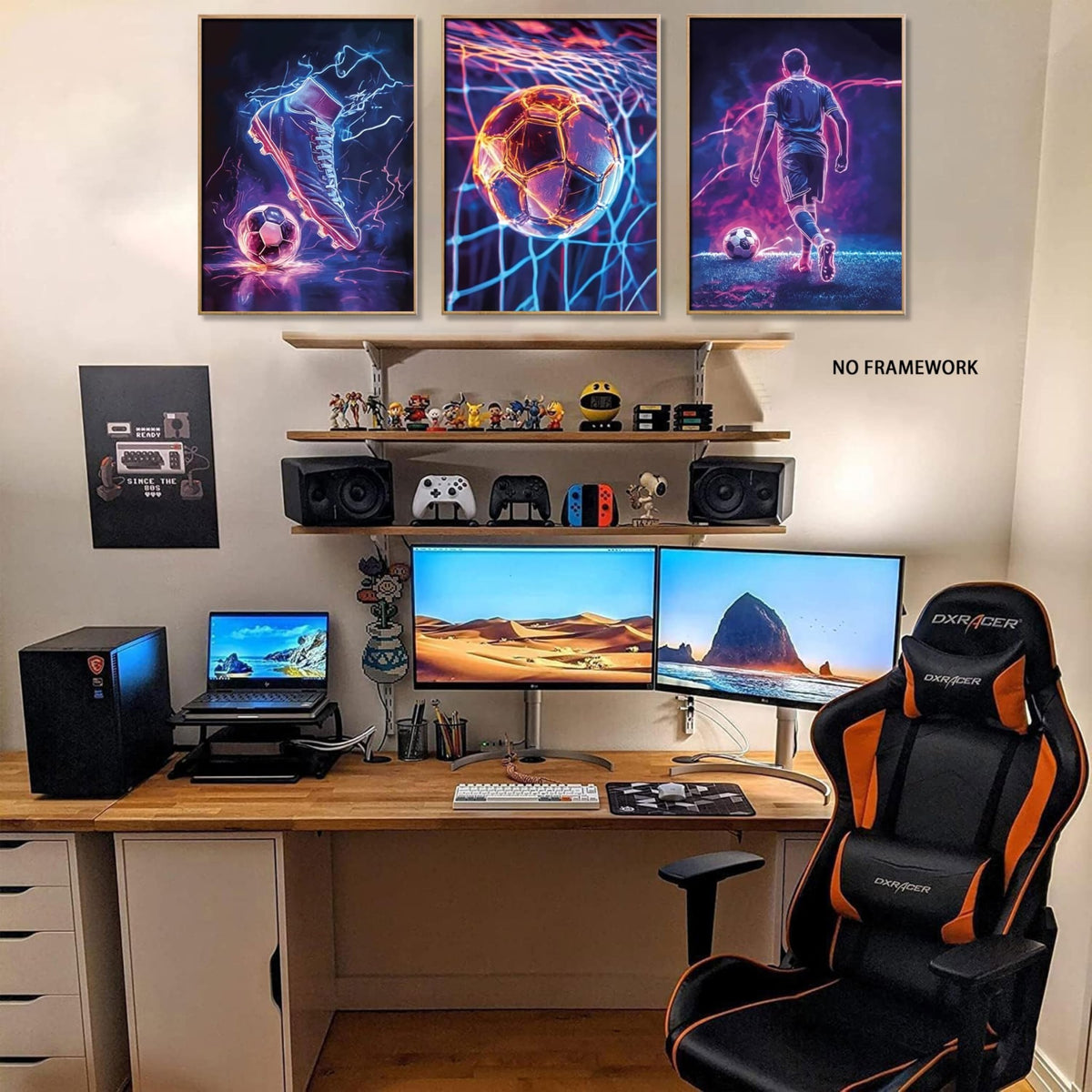 Game Room Decor Posters Set of 3 – Neon Gaming Wall Art – 2 Sizes & 10 Designs - Flex Gamingproduct_type