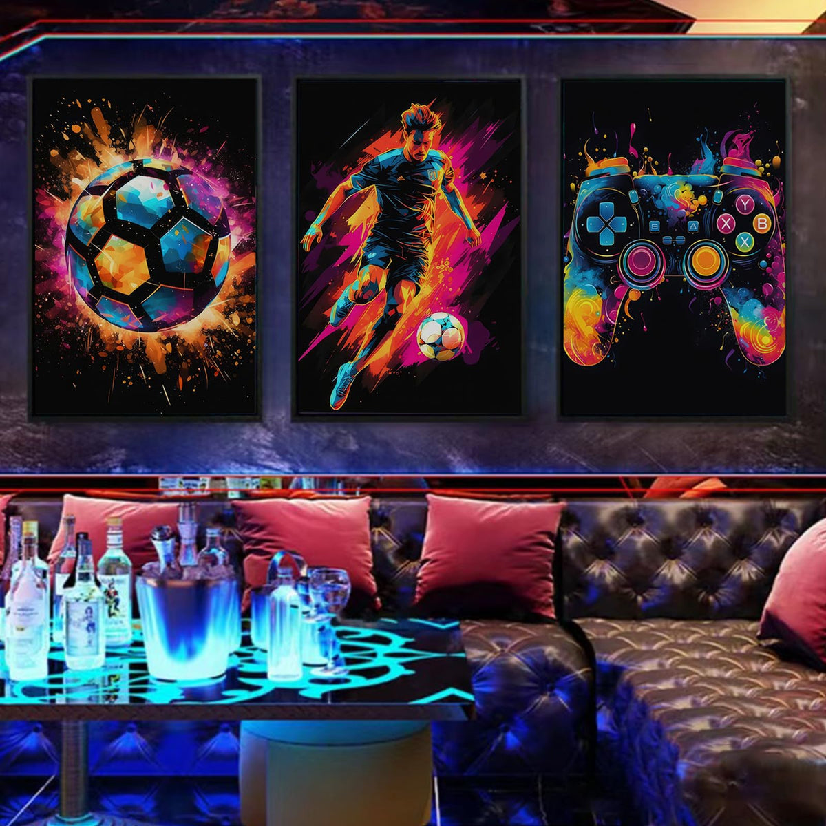 Game Room Decor Posters Set of 3 – Neon Gaming Wall Art – 2 Sizes & 10 Designs - Flex Gamingproduct_type