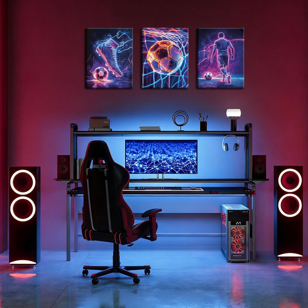 Game Room Decor Posters Set of 3 – Neon Gaming Wall Art – 2 Sizes & 10 Designs - Flex Gamingproduct_type