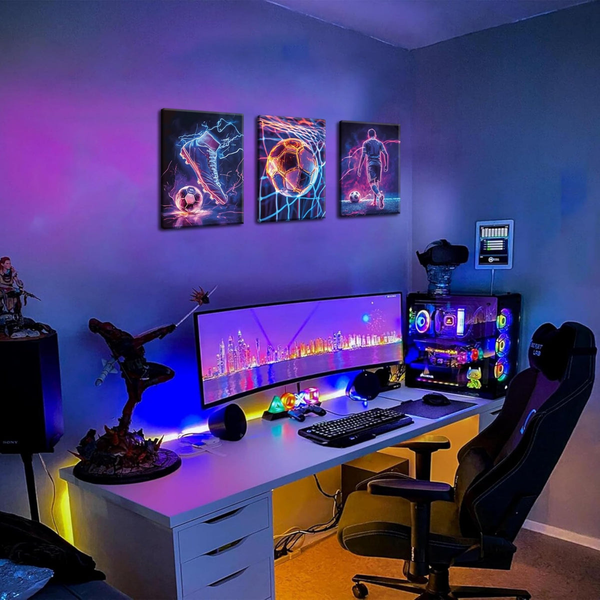 Game Room Decor Posters Set of 3 – Neon Gaming Wall Art – 2 Sizes & 10 Designs - Flex Gamingproduct_type