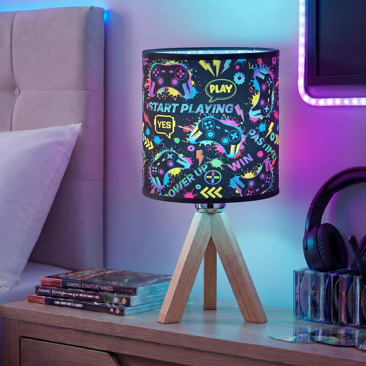 Glooglitter Linen Bedside Lamp – 21 Styles - Flex Gamingproduct_type