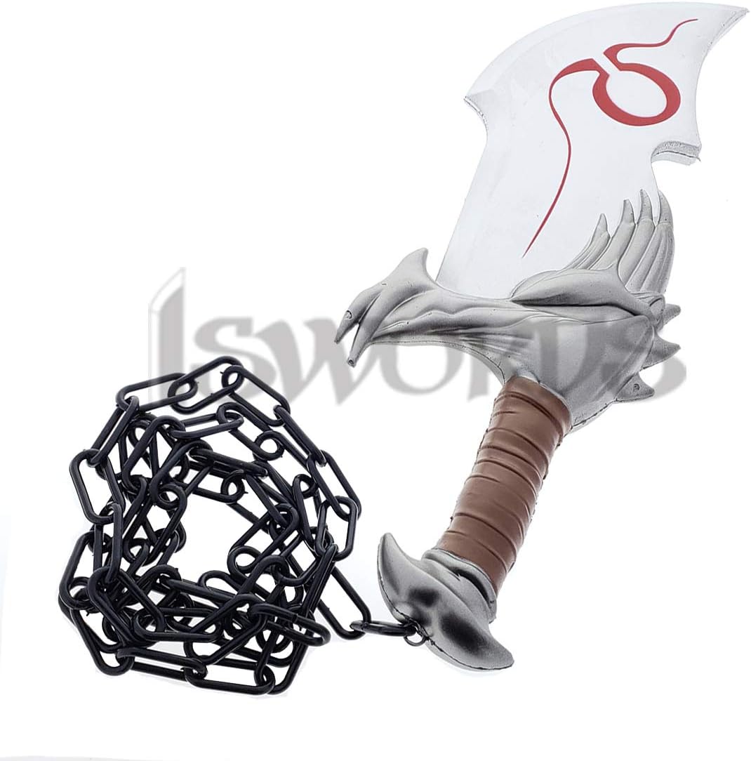 God of War Kratos Blades of Chaos – Foam Cosplay Props, 17" with Chain, Silver - Flex Gamingproduct_type