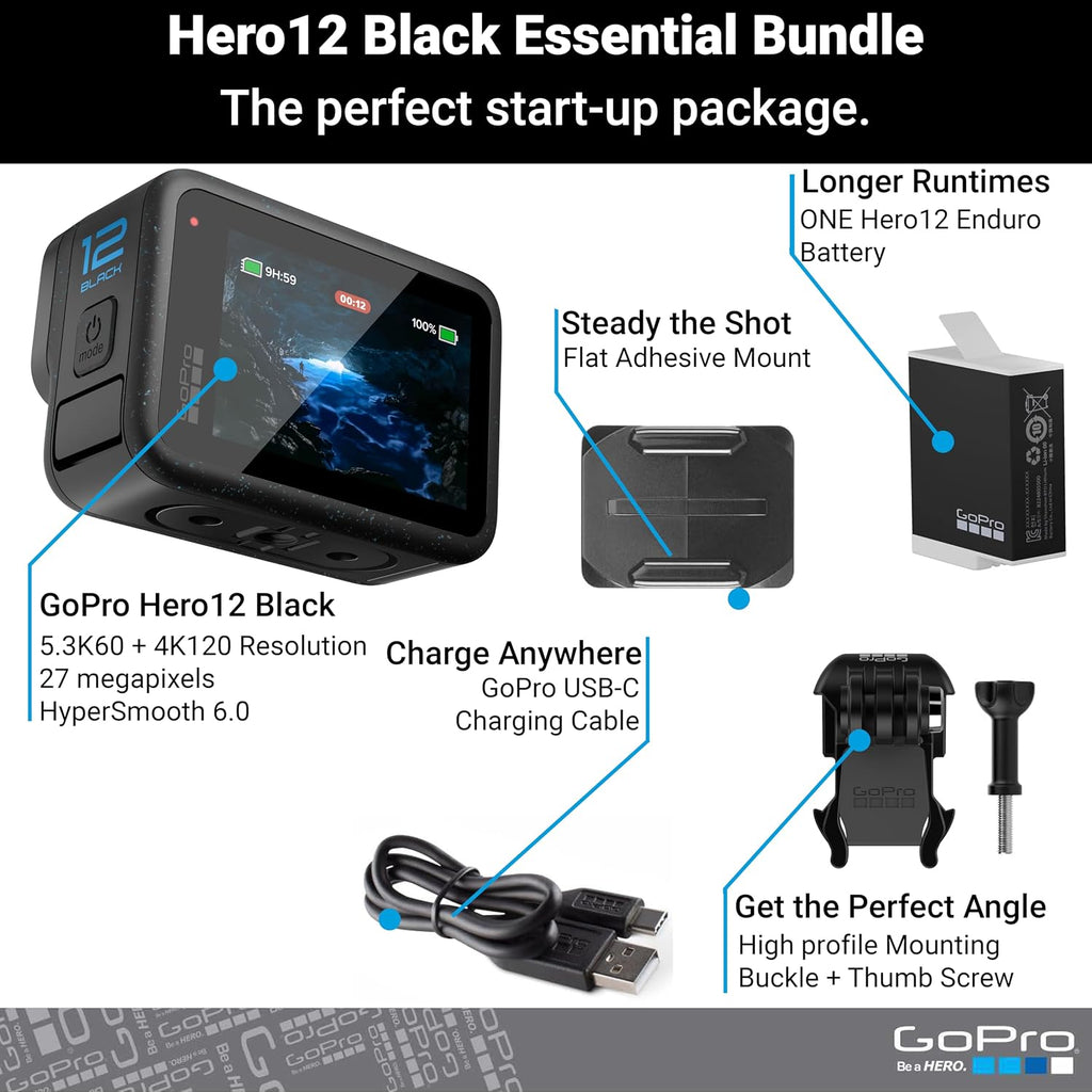 GoPro HERO12 Black Action Camera – 5.3K60 Ultra HD - Flex Gamingproduct_type