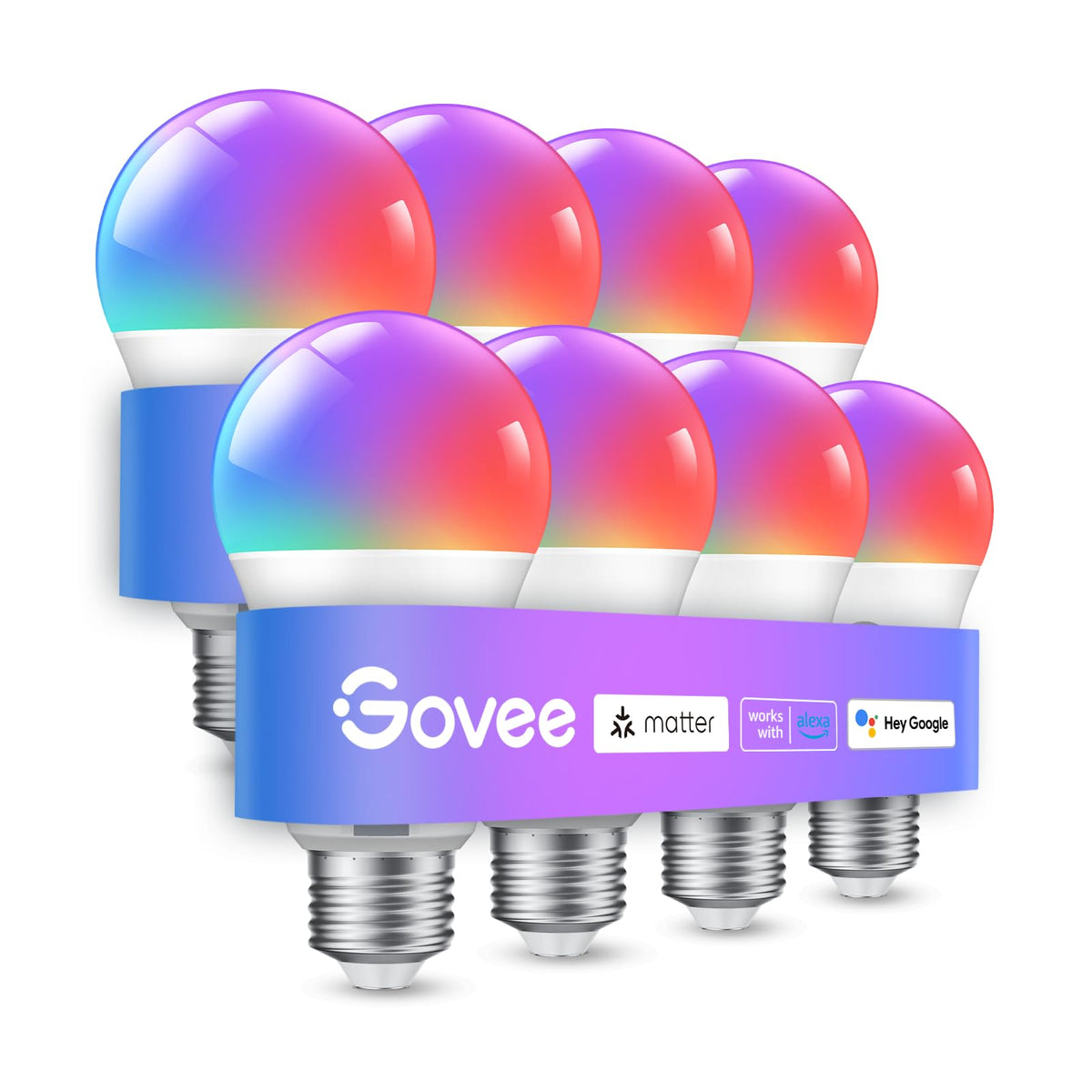 Govee A19 Smart Light Bulbs, RGBWW Color Changing, E26 – 5 Pack Sizes - Flex Gamingproduct_type