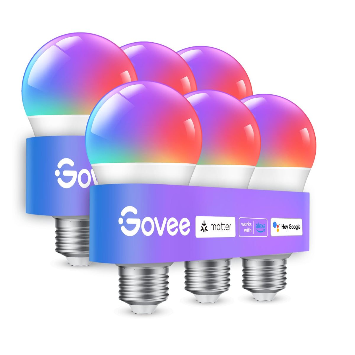 Govee A19 Smart Light Bulbs, RGBWW Color Changing, E26 – 5 Pack Sizes - Flex Gamingproduct_type