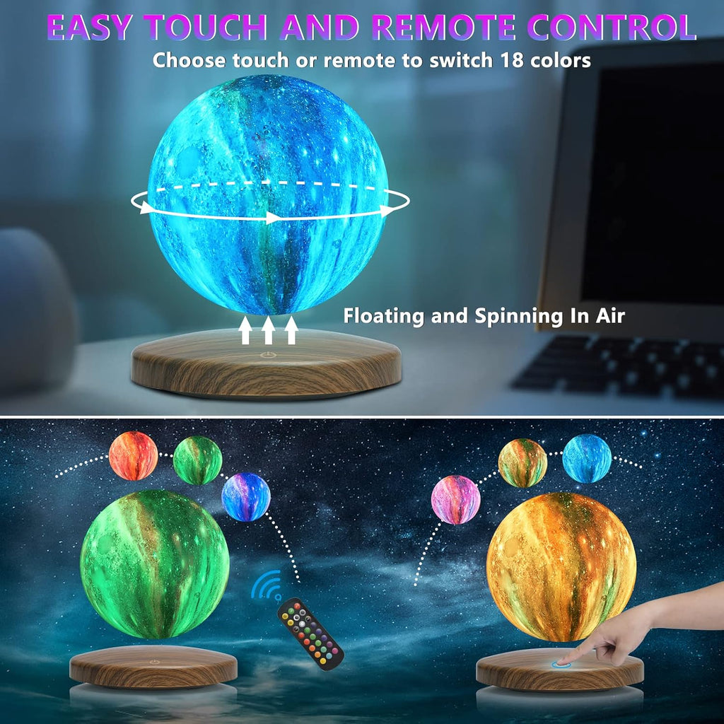 GROPINFLY Levitating Moon Lamp – 18 Colors & Multicolor - Flex Gamingproduct_type
