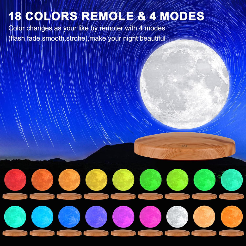GROPINFLY Levitating Moon Lamp – 18 Colors & Multicolor - Flex Gamingproduct_type
