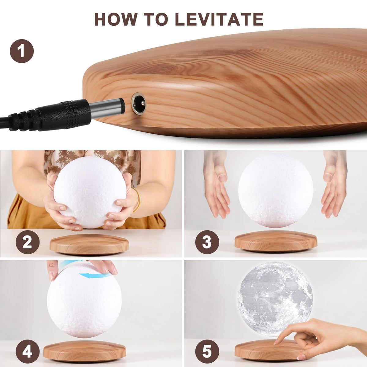 GROPINFLY Levitating Moon Lamp – 18 Colors & Multicolor - Flex Gamingproduct_type
