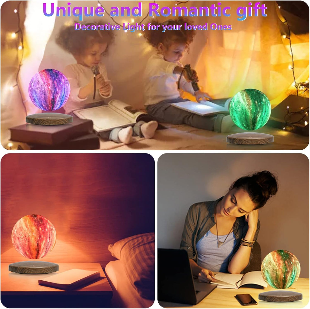 GROPINFLY Levitating Moon Lamp – 18 Colors & Multicolor - Flex Gamingproduct_type