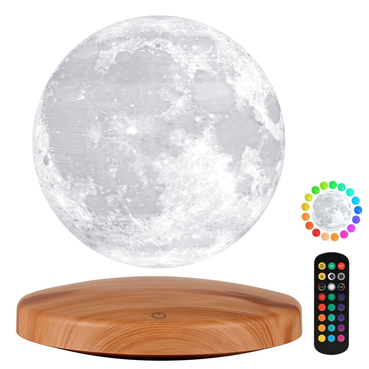 GROPINFLY Levitating Moon Lamp – 18 Colors & Multicolor - Flex Gamingproduct_type