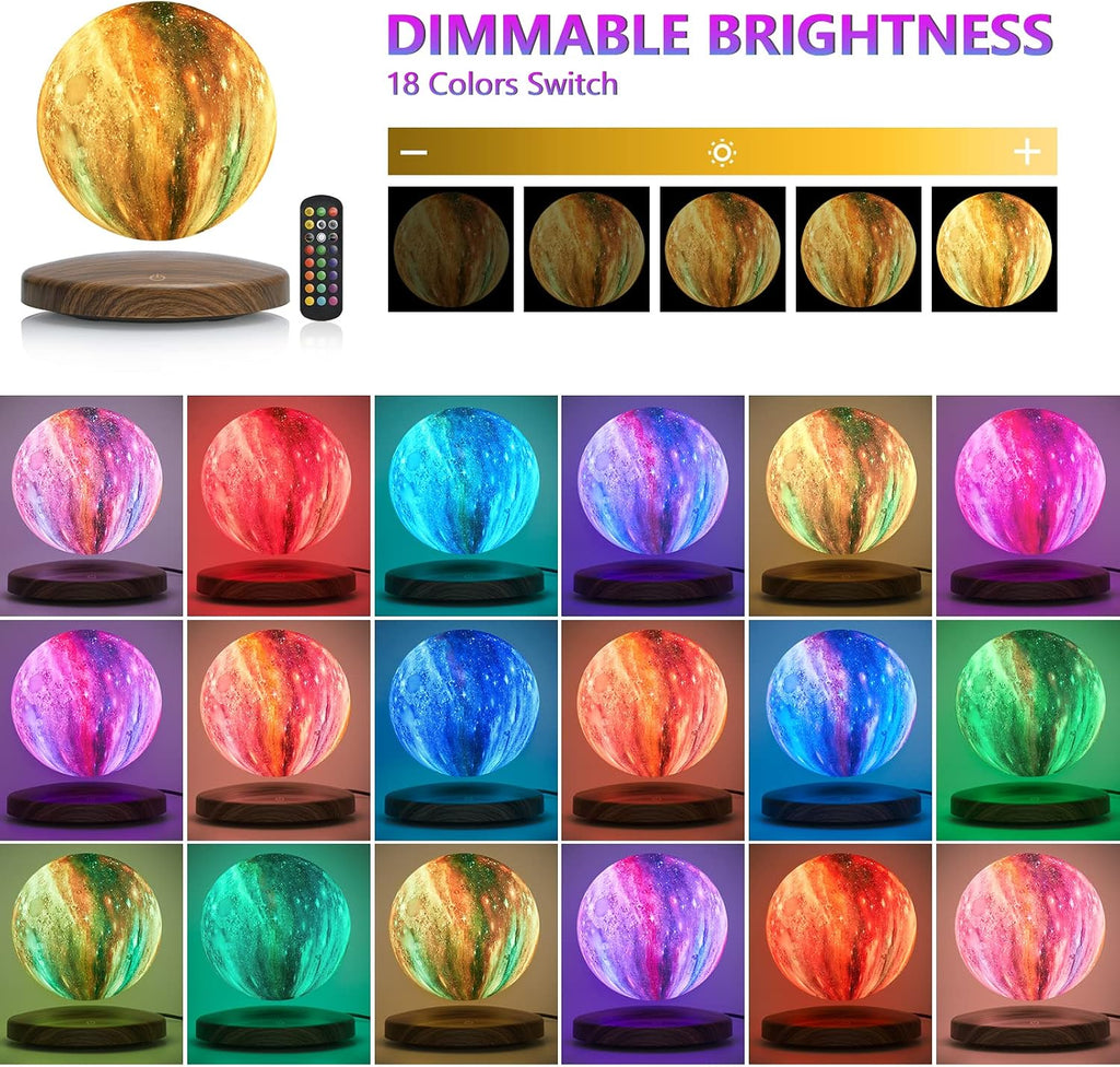 GROPINFLY Levitating Moon Lamp – 18 Colors & Multicolor - Flex Gamingproduct_type