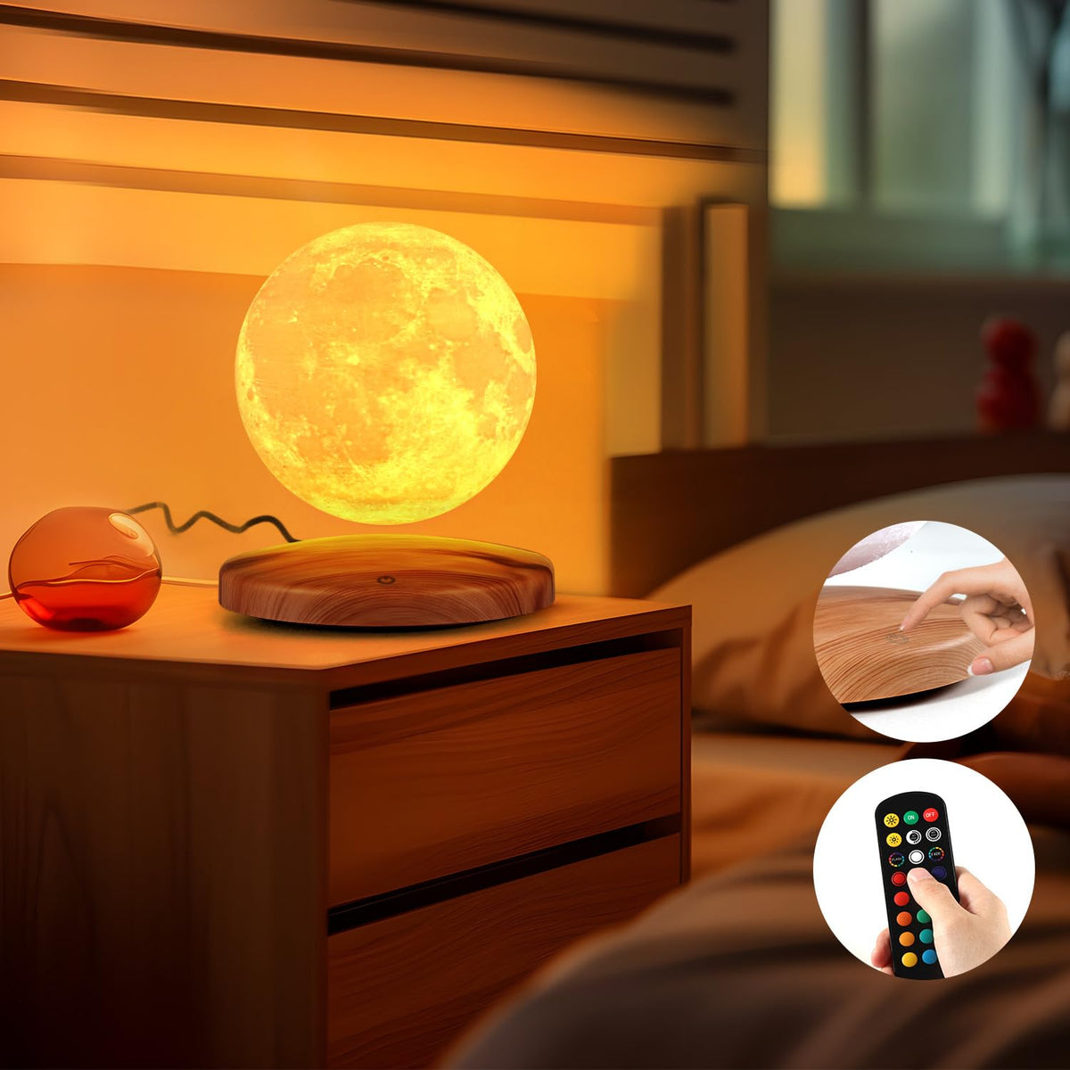 GROPINFLY Levitating Moon Lamp – 18 Colors & Multicolor - Flex Gamingproduct_type