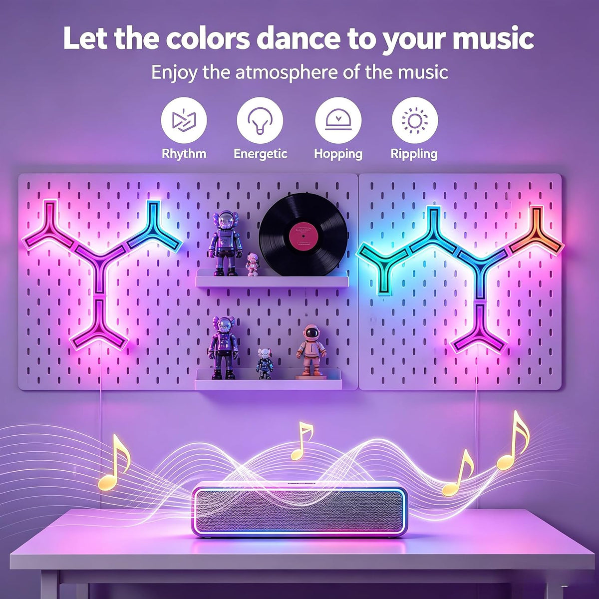 Gtminan Y-Shaped 3D RGB LED Wall Lights – 8 Pack - Flex Gamingproduct_type
