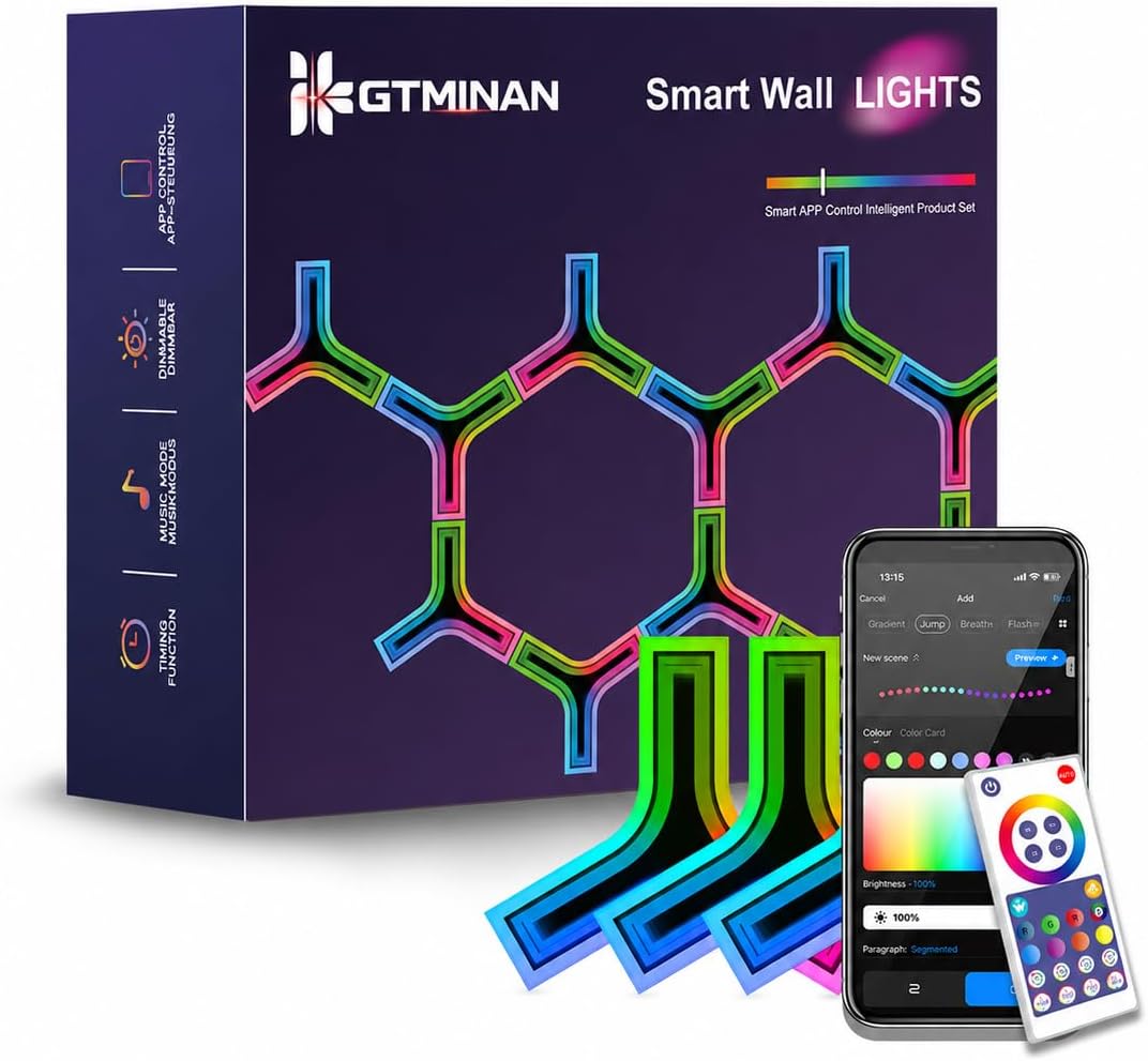 Gtminan Y-Shaped 3D RGB LED Wall Lights – 8 Pack - Flex Gamingproduct_type