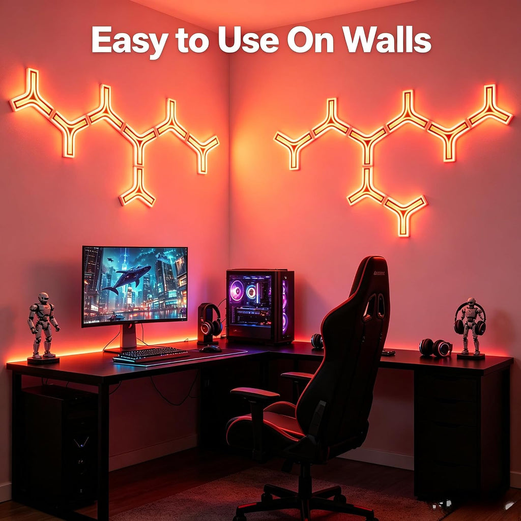 Gtminan Y-Shaped 3D RGB LED Wall Lights – 8 Pack - Flex Gamingproduct_type