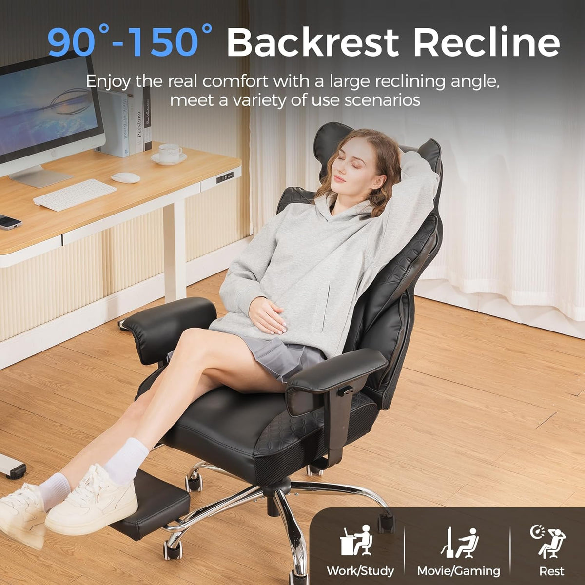 GTPLAYER Big & Tall Gaming Chair 400lbs with Pocket Spring & Footrest – 8 Colors - Flex Gamingproduct_type