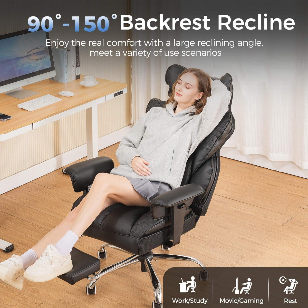 GTPLAYER Big & Tall Gaming Chair 400lbs with Pocket Spring & Footrest – 8 Colors - Flex Gamingproduct_type