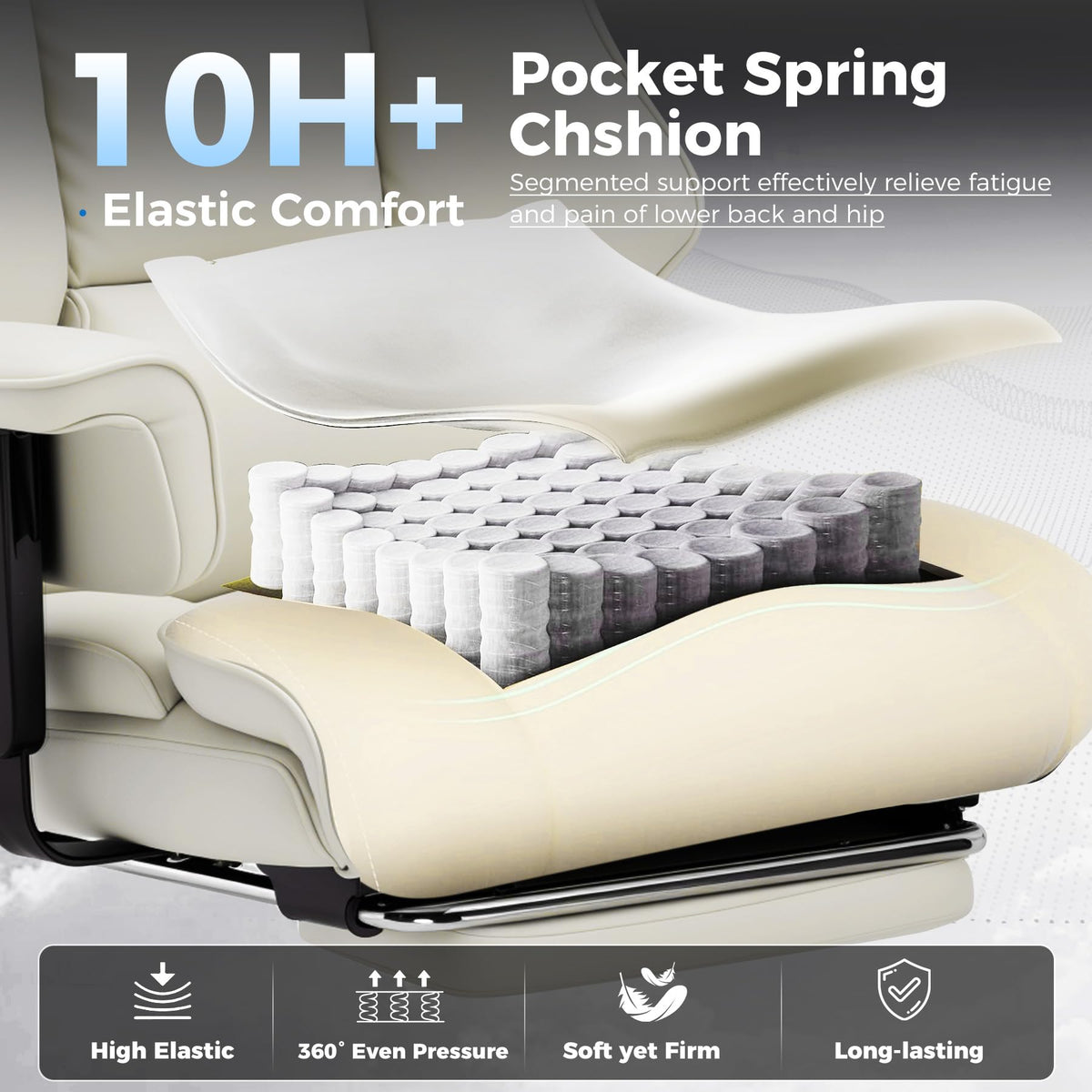 GTPLAYER Big & Tall Gaming Chair 400lbs with Pocket Spring & Footrest – 8 Colors - Flex Gamingproduct_type