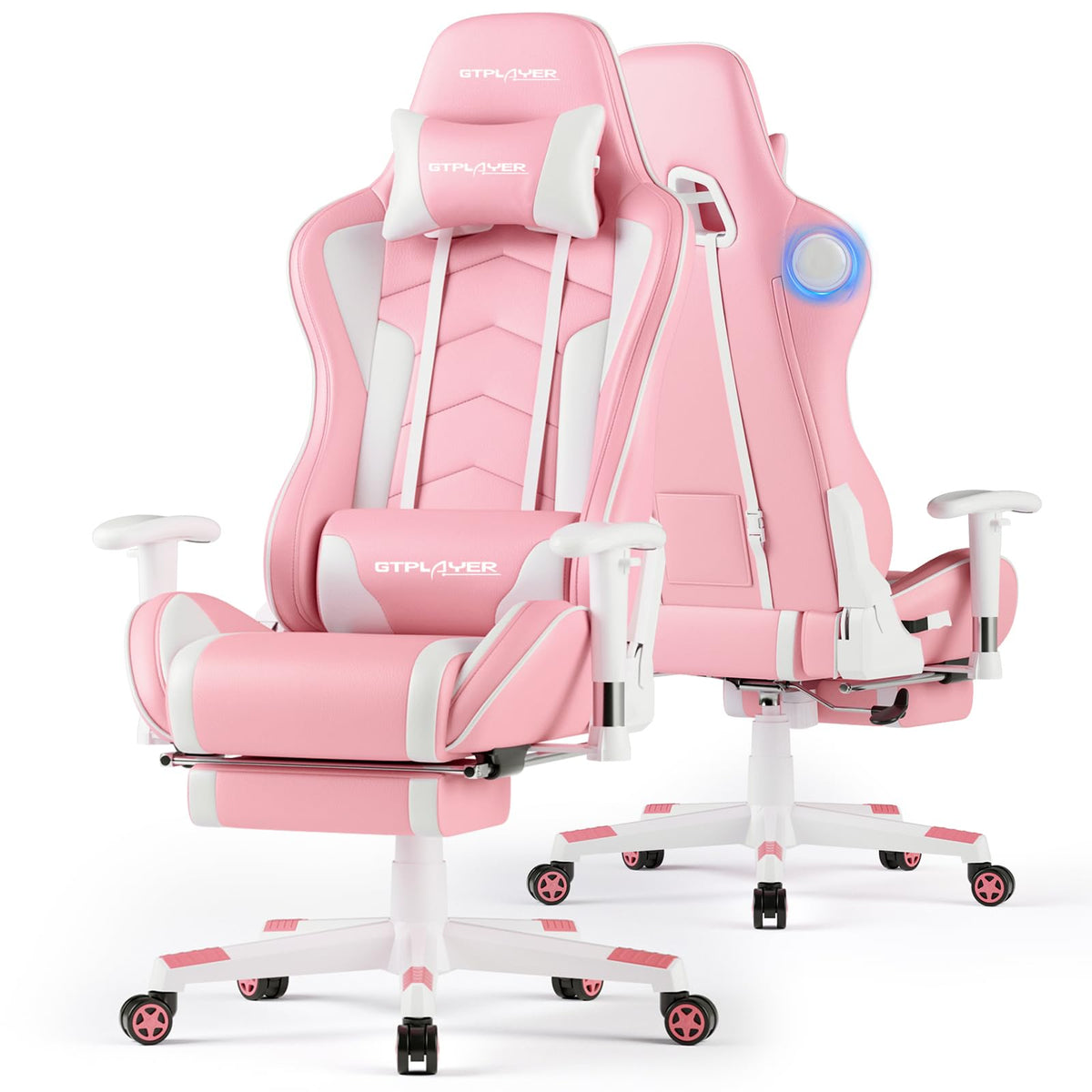 GTPLAYER Gaming Chair with Bluetooth 5.3 Speakers, 3D Armrests & Retractable Footrest – 10 Colors - Flex Gamingproduct_type