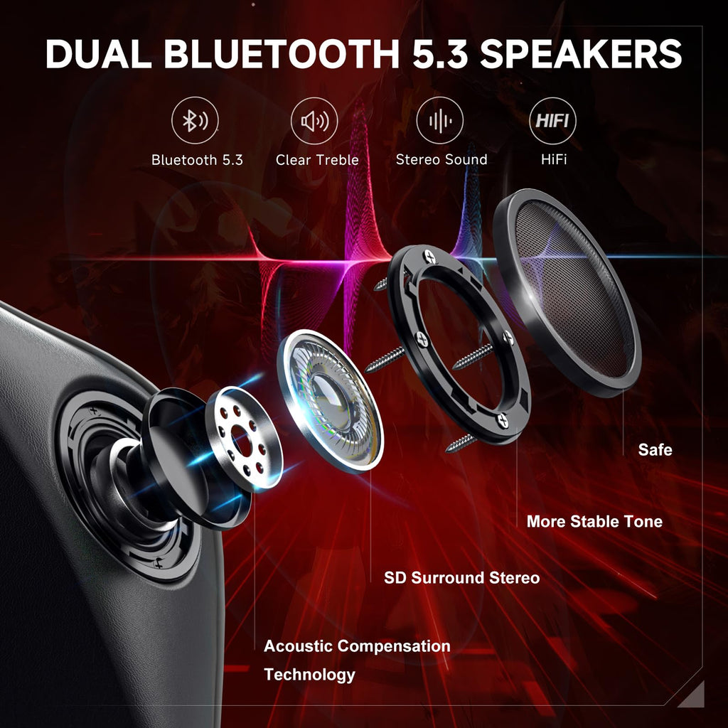 GTPLAYER Gaming Chair with Bluetooth 5.3 Speakers, 3D Armrests & Retractable Footrest – 10 Colors - Flex Gamingproduct_type