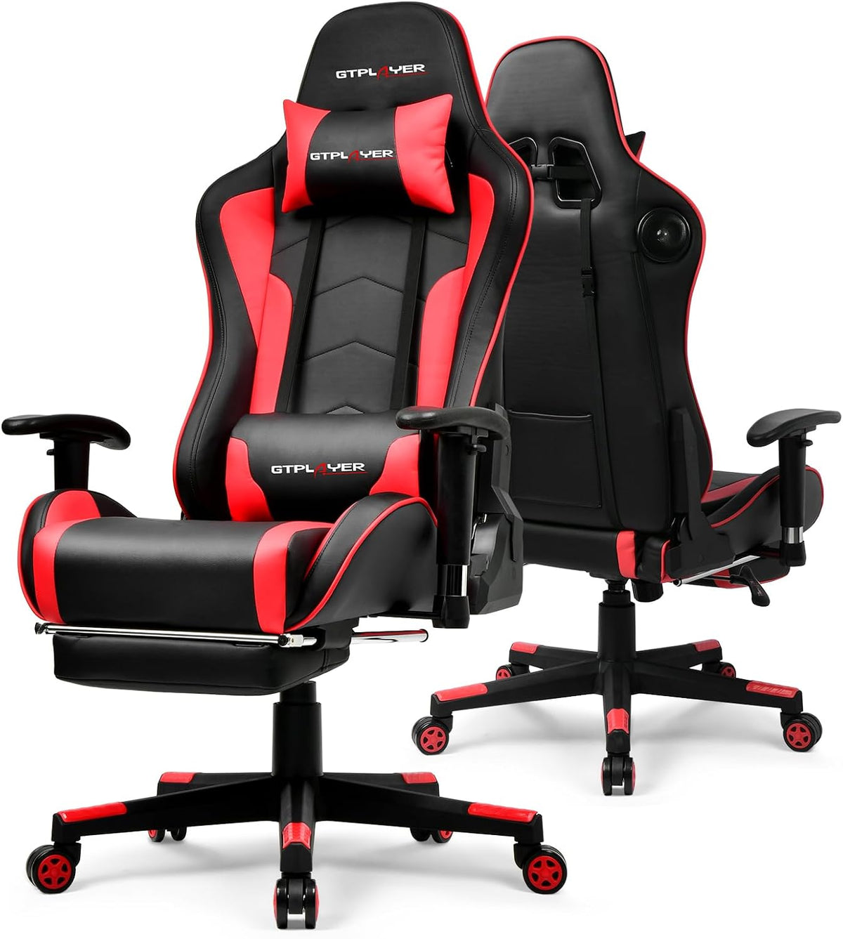GTPLAYER Gaming Chair with Bluetooth 5.3 Speakers, 3D Armrests & Retractable Footrest – 10 Colors - Flex Gamingproduct_type