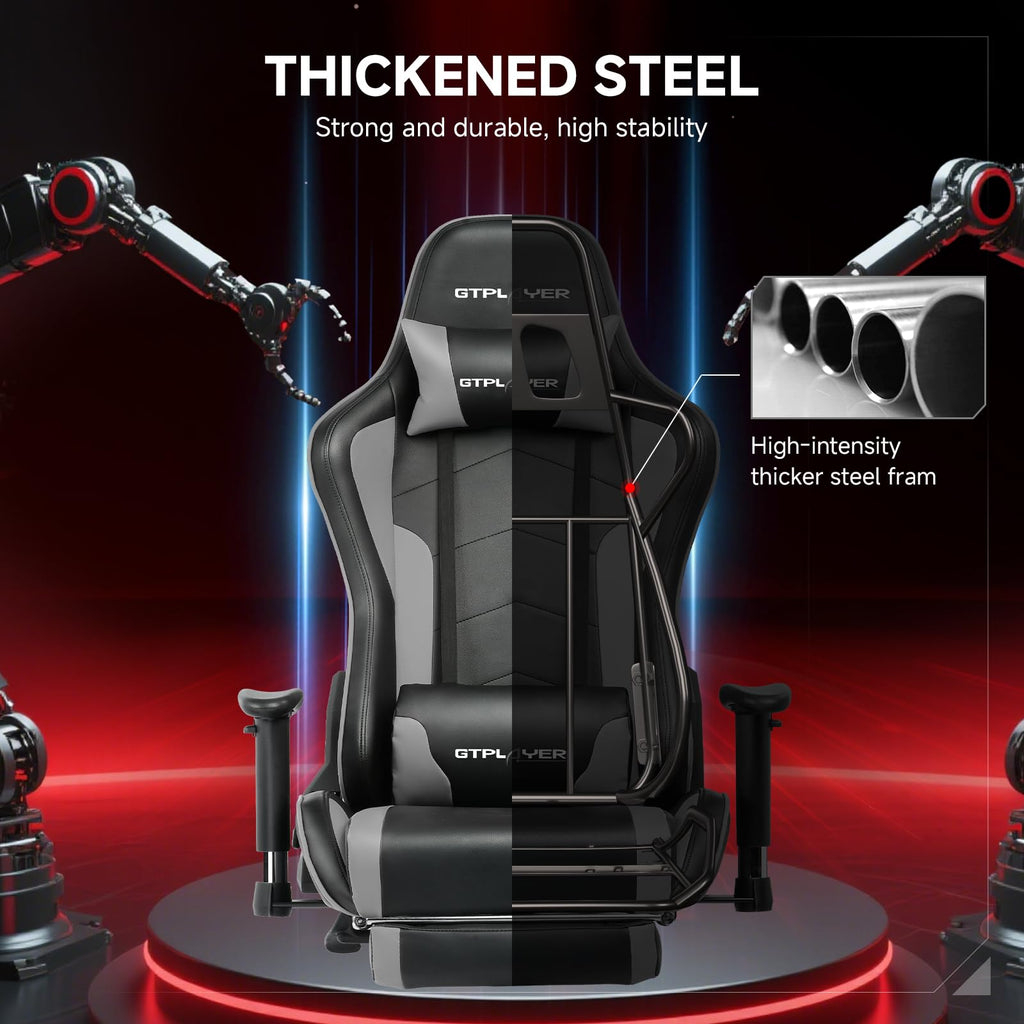 GTPLAYER Gaming Chair with Bluetooth 5.3 Speakers, 3D Armrests & Retractable Footrest – 10 Colors - Flex Gamingproduct_type